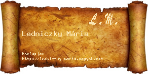 Ledniczky Mária névjegykártya