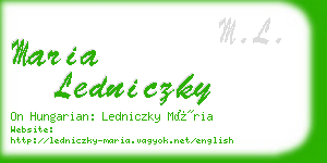 maria ledniczky business card